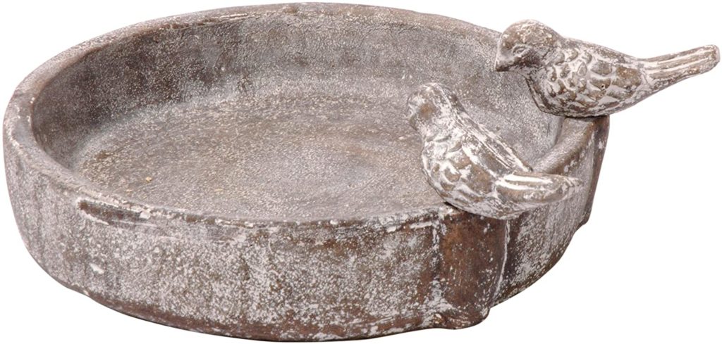 Vasca Per Uccelli In Metallo Con Decorazioni | Abbeveratoio Da Giardino Con Picchetto