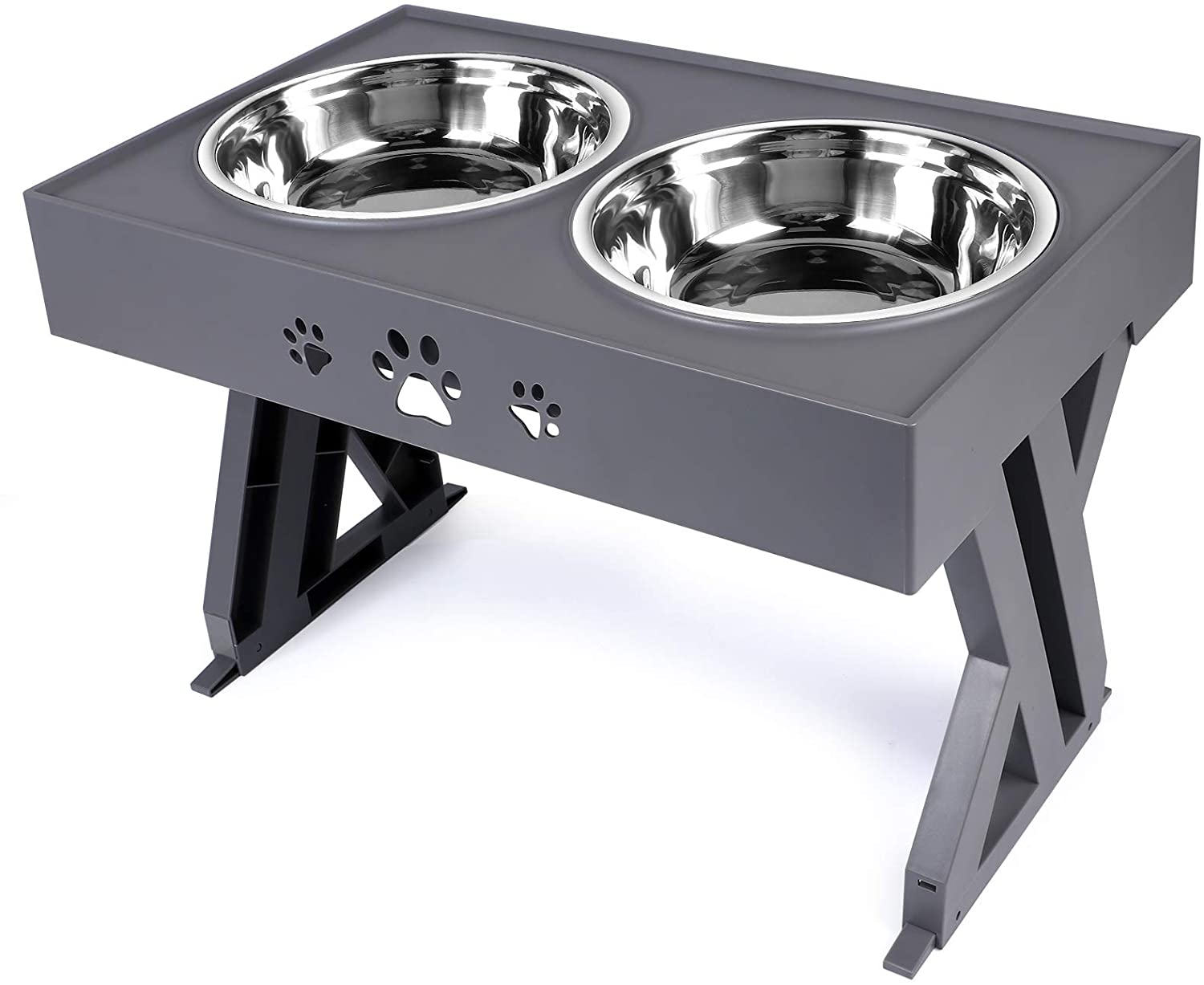Ciotole Rialzate Vantic Per Cani E Gatti - Altezza Regolabile Con 2 Ciotole In Acciaio - Foto 11